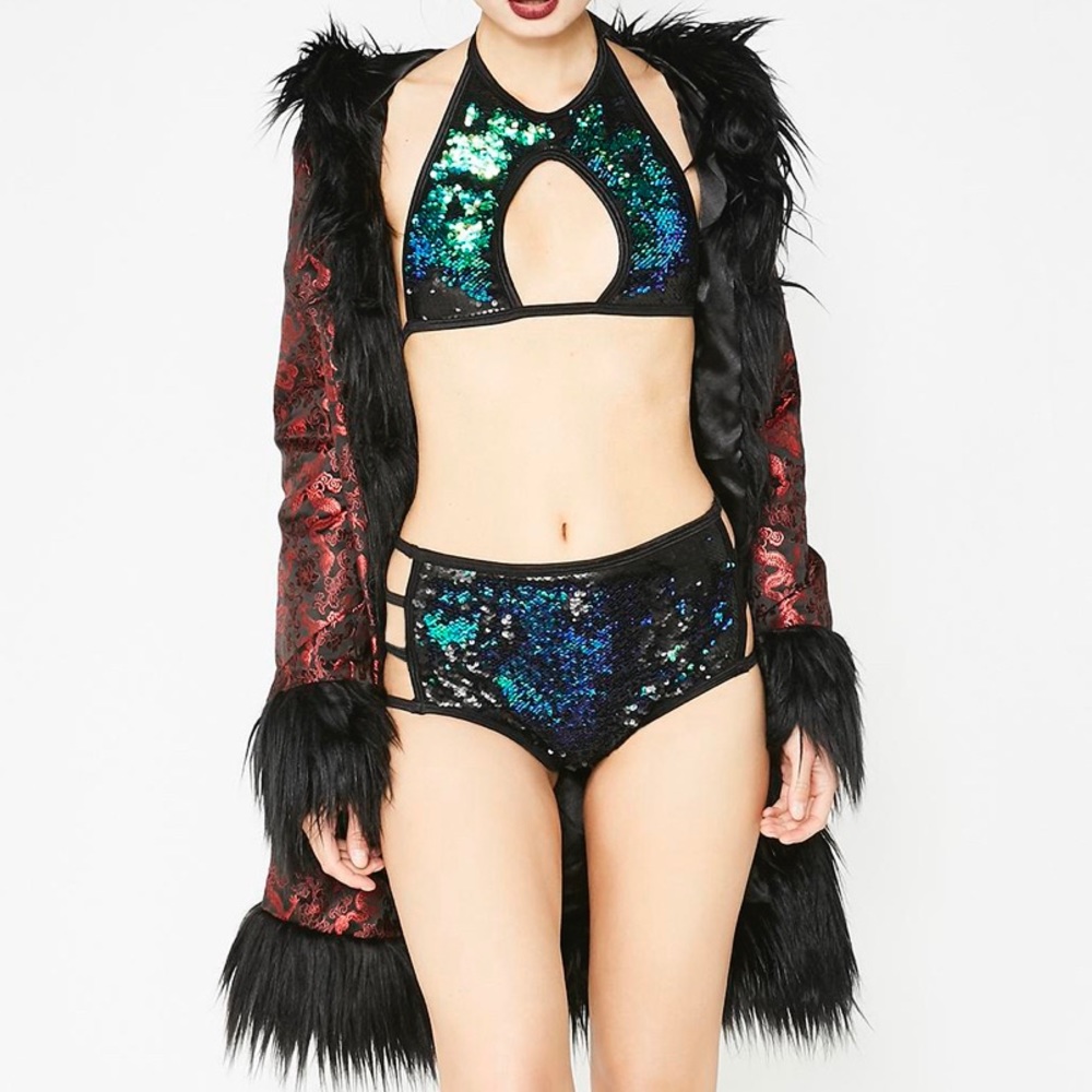 DOLLS KILL Devious Sparkle Flip Sequin Set